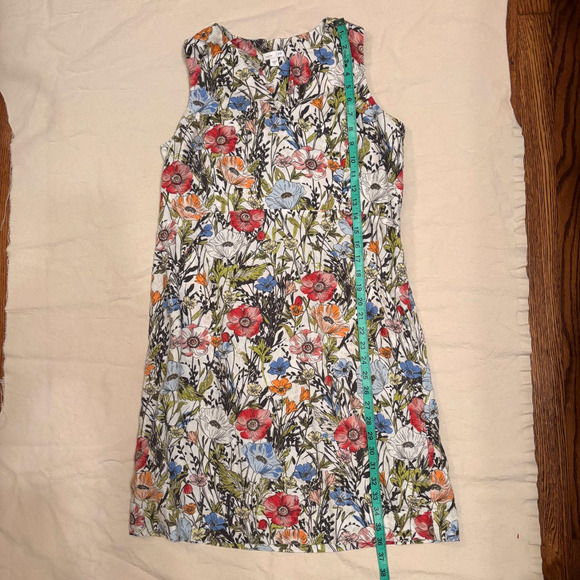 J.Jill Love Linen Floral Shift Dress XS Sleeveless Wildflower Summer Knee Length - Picture 6 of 7